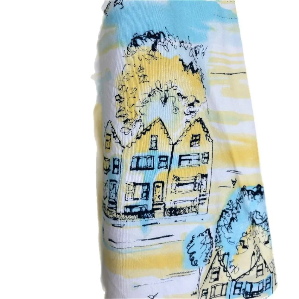 Valerie Stevens Skirt Women 8P A Line Romantic Yellow Wearable Art Fem Work - Picture 8 of 16